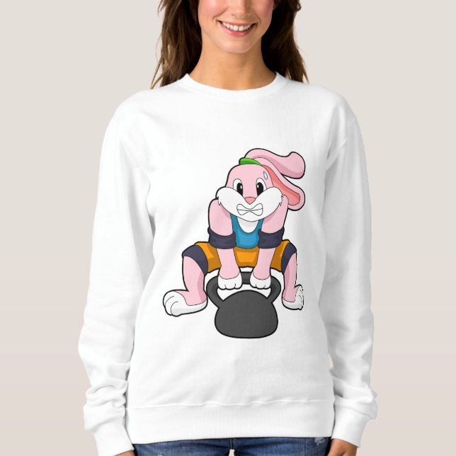 Rabbit at Fitness with Dumbbell.PNG Sweatshirt (Front)