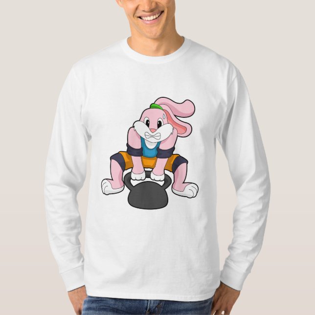 Rabbit at Fitness with Dumbbell.PNG T-Shirt (Front)