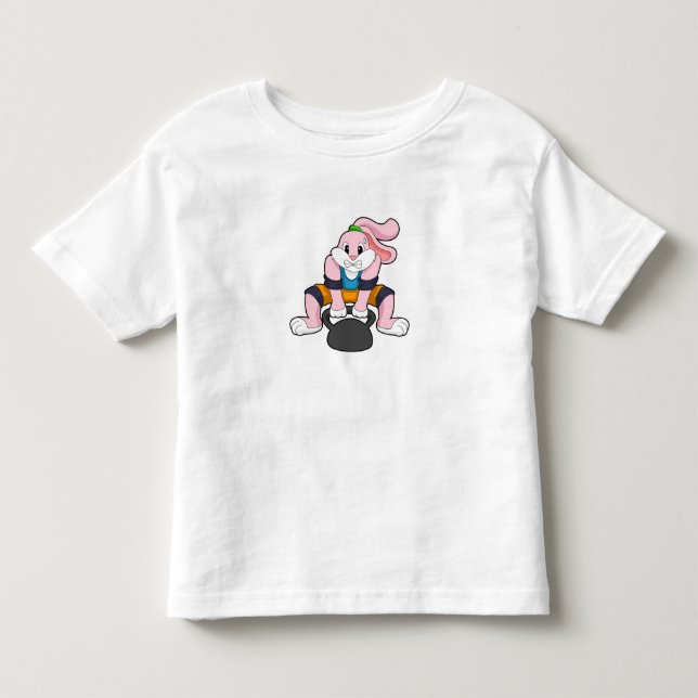 Rabbit at Fitness with Dumbbell.PNG Toddler T-Shirt (Front)