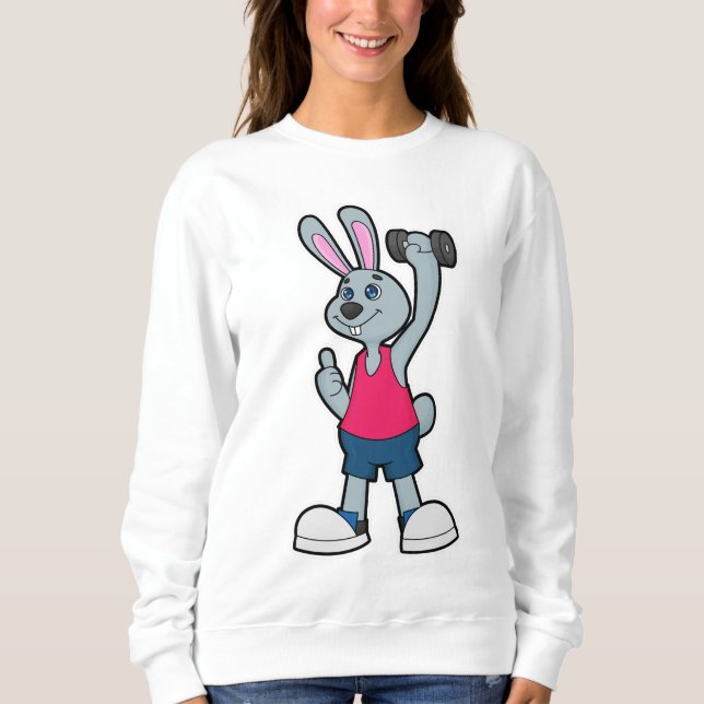 Rabbit at Fitness with Dumbbell Sweatshirt (Front)
