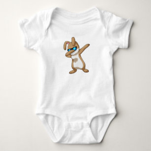 Rabbit at Hip Hop Dance Dab Baby Bodysuit