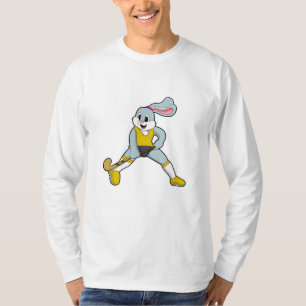 Rabbit at Hockey with Hockey bat T-Shirt