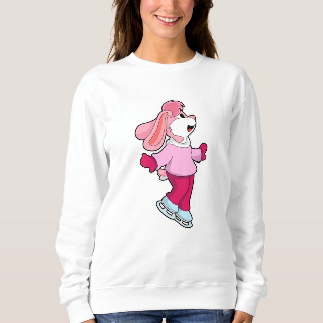 Rabbit at Ice skating with Ice skates Sweatshirt (Front)