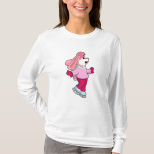 Rabbit at Ice skating with Ice skates T-Shirt