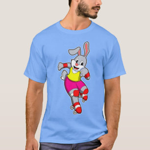 Rabbit at Inline skating with Inline skates Helm T-Shirt
