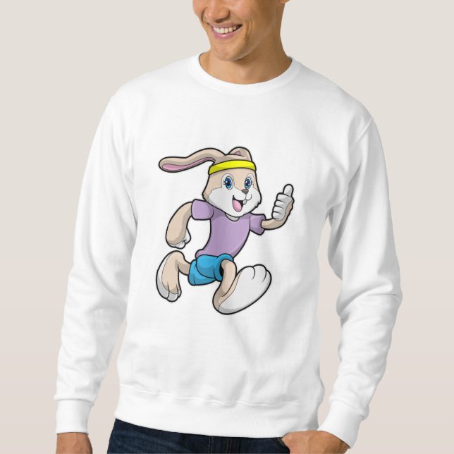 Rabbit at Jogging with Headband Sweatshirt (Front)