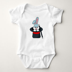 Rabbit at Magic with Wand & Hat Baby Bodysuit