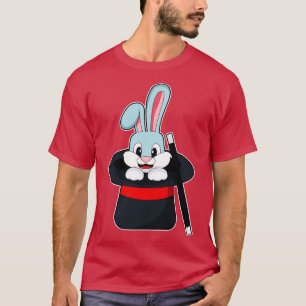 Rabbit at Magic with Wand Hat T-Shirt