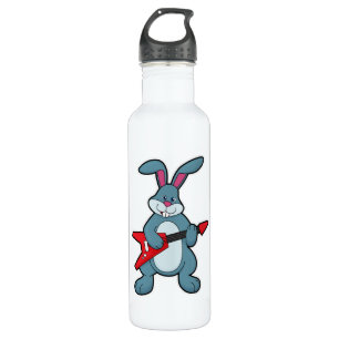 Rabbit at Music with Guitar 710 Ml Water Bottle