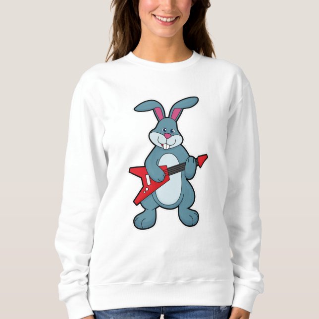 Rabbit at Music with Guitar Sweatshirt (Front)