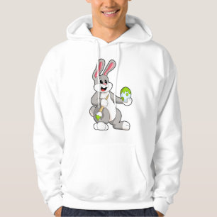 Rabbit at Painting with Egg Hoodie
