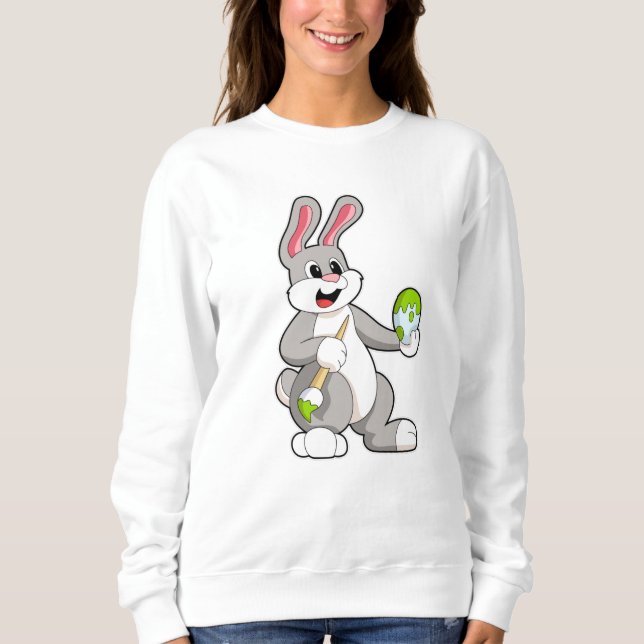 Rabbit at Painting with Egg Sweatshirt (Front)