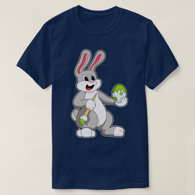 Rabbit at Painting with Egg T-Shirt (Design Front)
