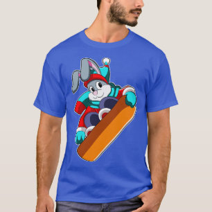 Rabbit at Snowboarding with Snowboard T-Shirt