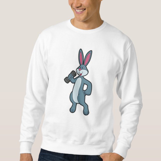 Rabbit at Strength training with Dumbbell Sweatshirt (Front)