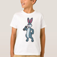 Rabbit at Strength training with Dumbbell