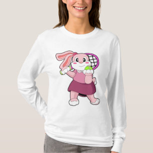 Rabbit at Tennis with Tennis racket T-Shirt