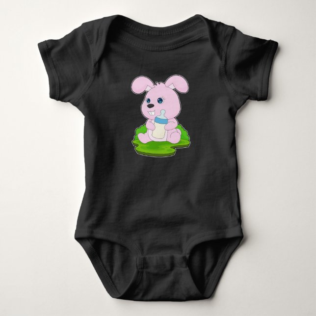 Rabbit Baby bottle Milk Bodysuit (Front)