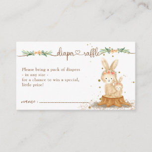 Rabbit Baby Shower New Mummy Diaper Raffle Enclosure Card