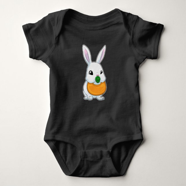 Rabbit Bib Pacifier Baby Bodysuit (Front)