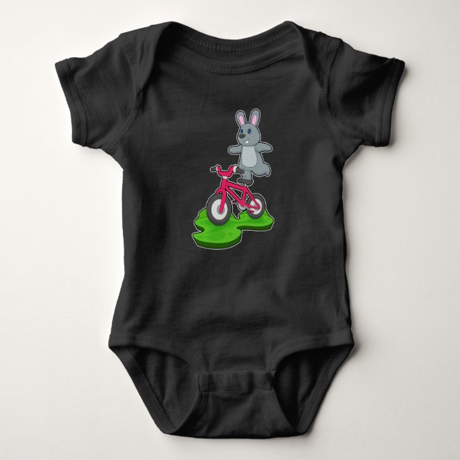 Rabbit Bicycle Baby Bodysuit (Front)