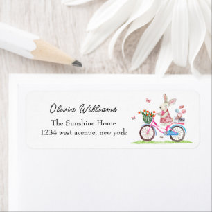 Rabbit Bicycle Macarons Baby Shower Return Address