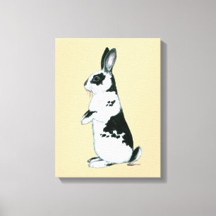 Rabbit: Black and White Canvas Print