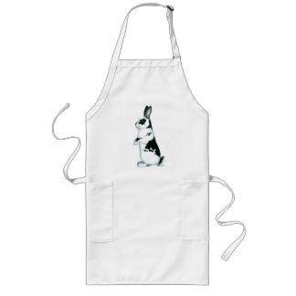 Rabbit: Black and White Long Apron