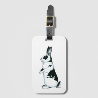 Rabbit: Black and White Luggage Tag