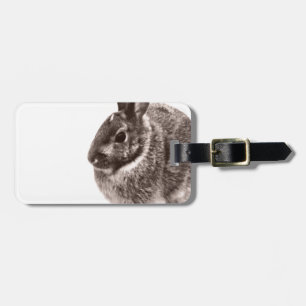 Rabbit  Black and white Luggage Tag