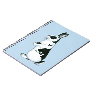 Rabbit: Black and White Spiral Notebook