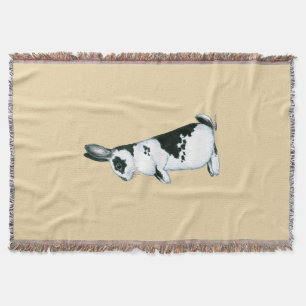 Rabbit: Black and White Throw Blanket