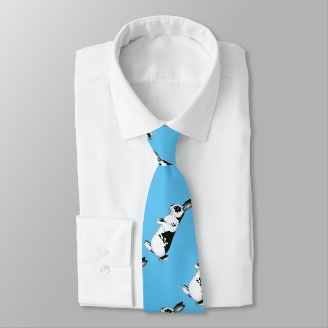 Rabbit:  Black and White Tie (Tied)