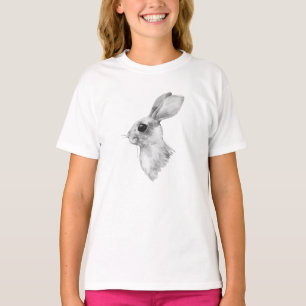 Rabbit. Black and white watercolor T-Shirt