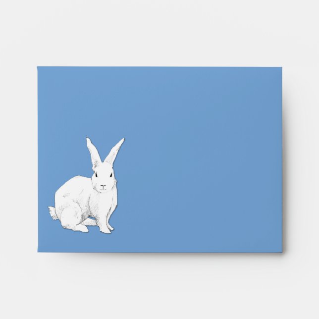 Rabbit blue Note Card Envelope (Front)