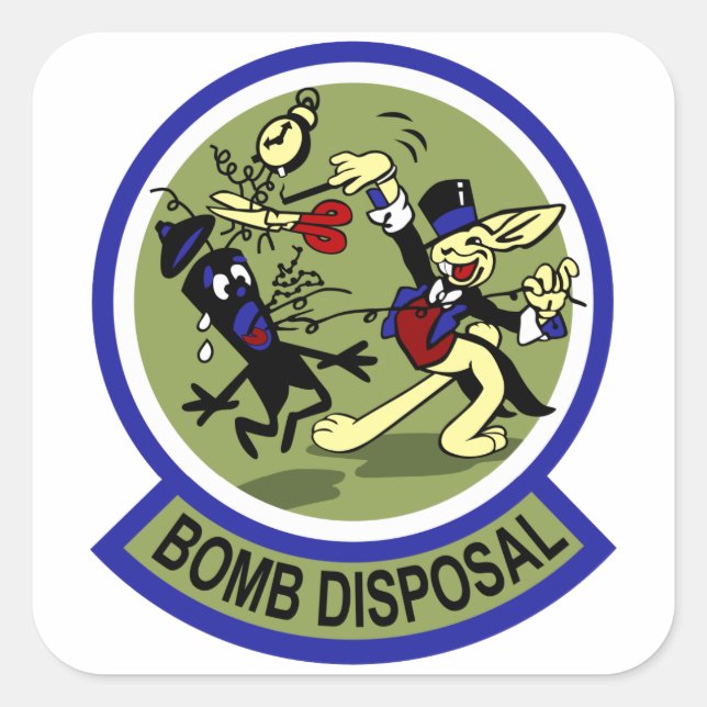 Rabbit Bomb Disposal Square Sticker (Front)