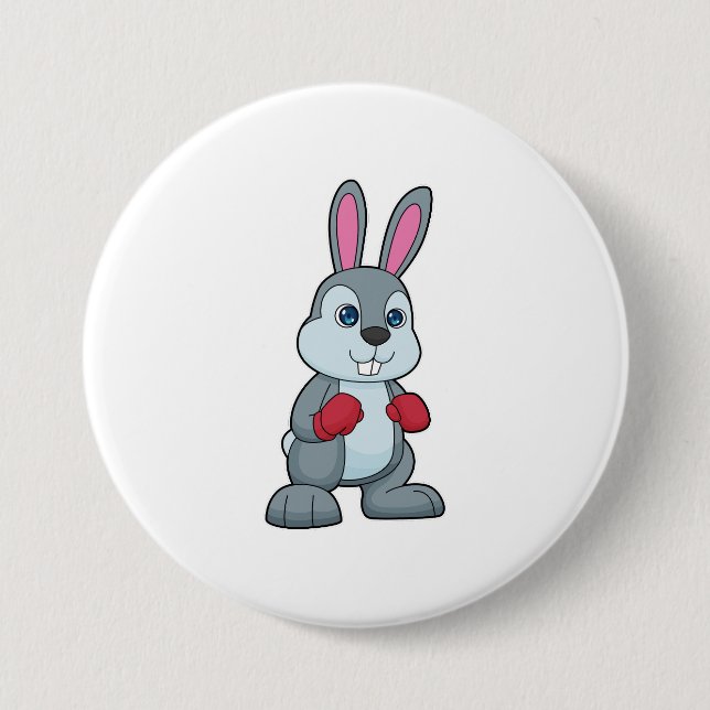 Rabbit Boxing Boxer Boxing gloves 7.5 Cm Round Badge (Front)