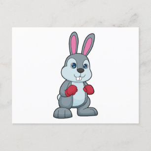Rabbit Boxing Boxer Boxing gloves Postcard