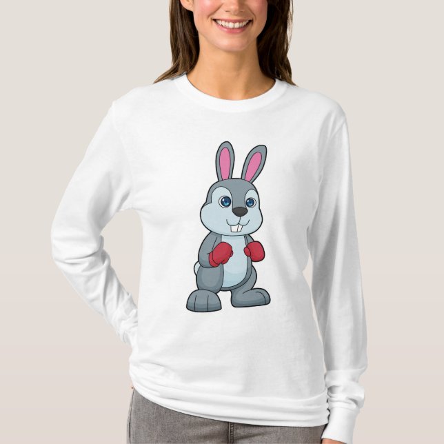 Rabbit Boxing Boxer Boxing gloves T-Shirt (Front)