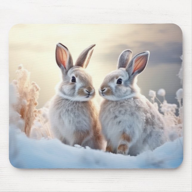 Rabbit Bunny Animal Wildlife Wilderness Colourful Mouse Pad (Front)
