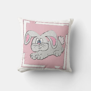 Rabbit Bunny Animated Pink Girls Cushion