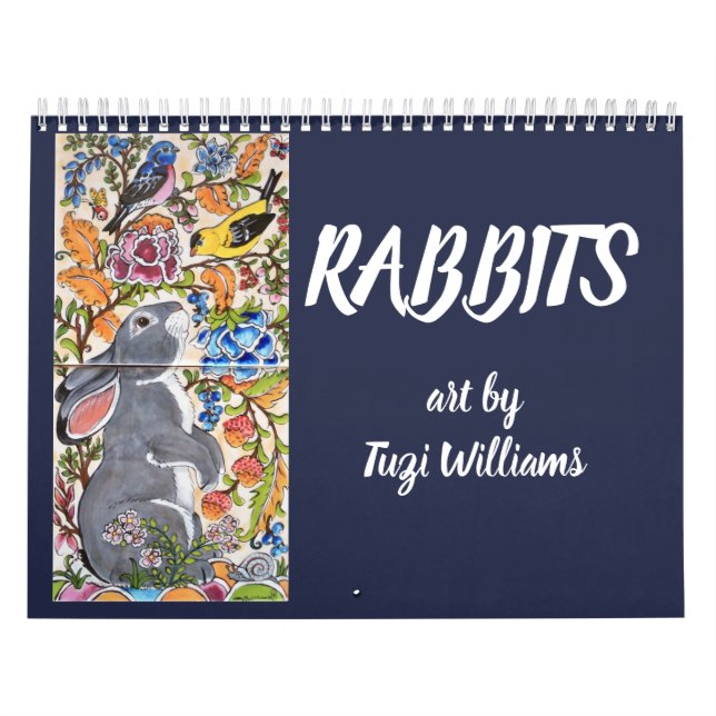 Rabbit Bunny Art Calendar Any Year Tuzi Williams (Cover)