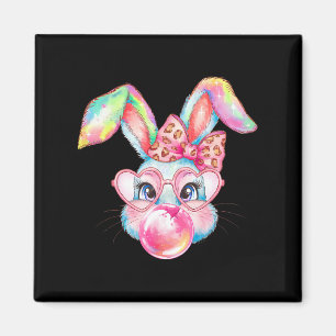 Rabbit Bunny Blowing Bubble Happy Easter Cute Bunn Magnet