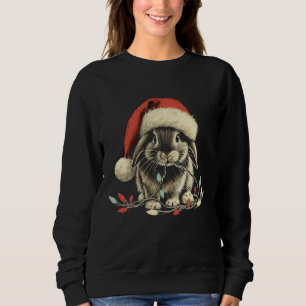 Rabbit Bunny Chew Christmas Light Xmas Holiday Sweatshirt