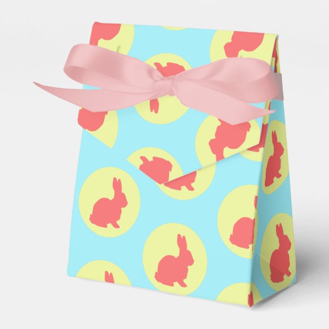 Rabbit Bunny Circles Pattern Favour Gift Box (Front Side)