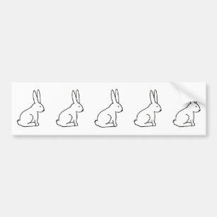 Rabbit bunny fun simple graphic symbol logo art bumper sticker