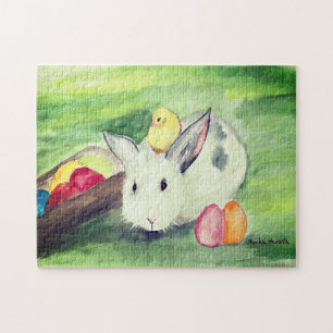 Rabbit Bunny Hare Easter Animal Wildlife Cute Egg Jigsaw Puzzle