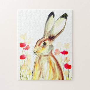 Rabbit Bunny Hare Easter Animal Wildlife Cute Jigs Jigsaw Puzzle