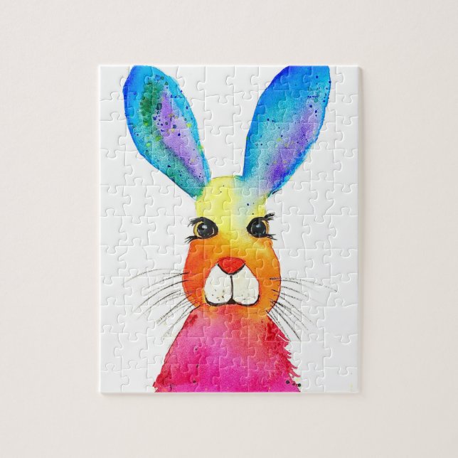 Rabbit Bunny Hare Easter Animal Wildlife Cute Jigsaw Puzzle (Vertical)