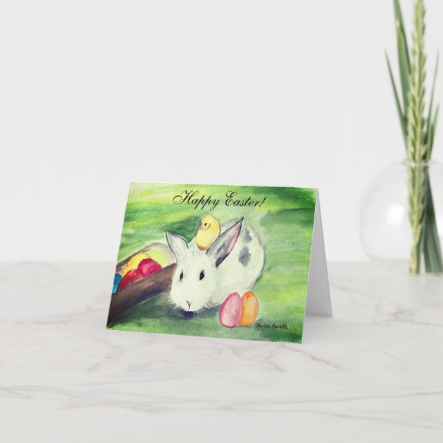 Rabbit Bunny Hare Easter Humour Cute Egg Thank You Card (Front)